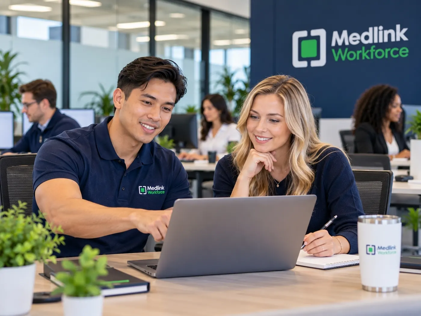 Medlink Workforce team members working together