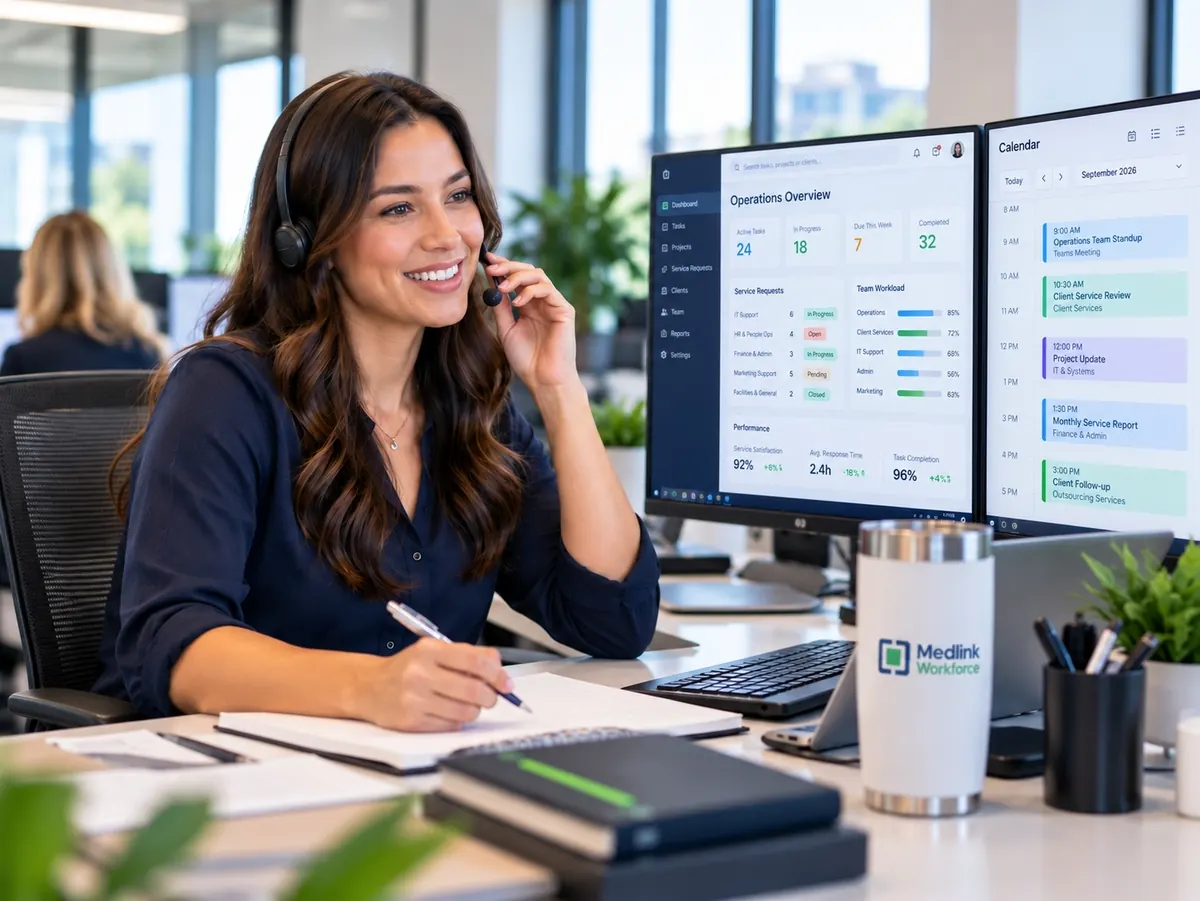 A Medlink Workforce team member supporting client operations